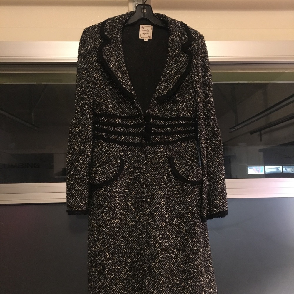 Nanette Lepore Tweed Wool Coat w/ Bell Sleeves